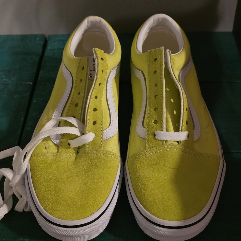 Vans Yellow and White Athletic Shoes